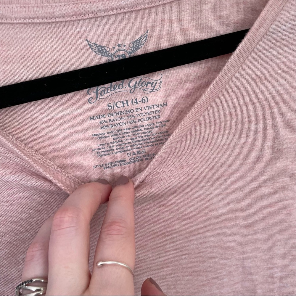 Faded Glory | Pink Hi Low Long Sleeve Tee | Size Small - Picture 13 of 13